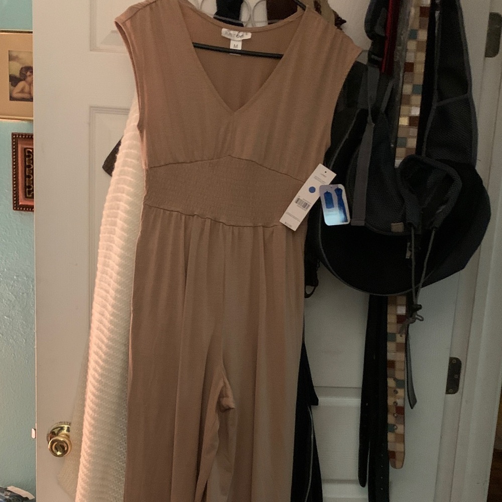 Just Be Tan Sleeveless Jumpsuit